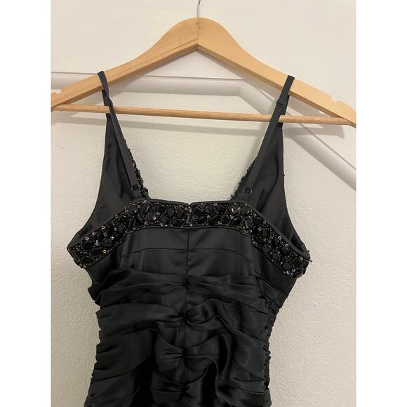 Mandalay Embellished Evening Cocktail Dress Womens 4 Glam Event Party Black Gala - Picture 10 of 15